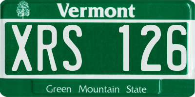 VT license plate XRS126