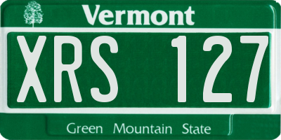 VT license plate XRS127