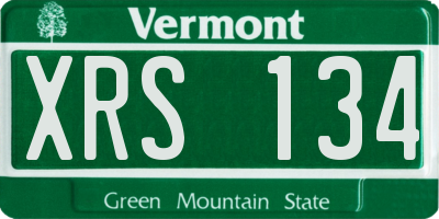VT license plate XRS134