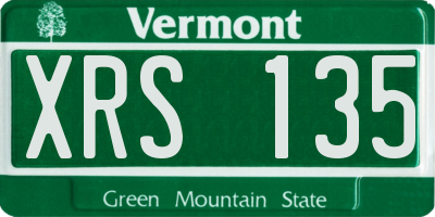 VT license plate XRS135