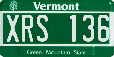 VT license plate XRS136