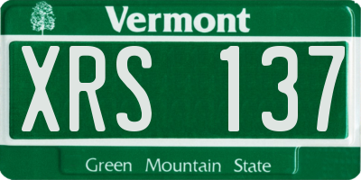 VT license plate XRS137