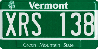 VT license plate XRS138