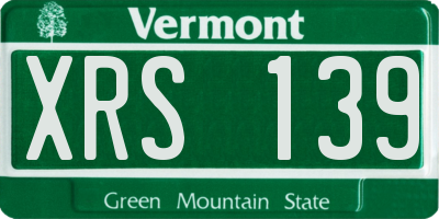 VT license plate XRS139