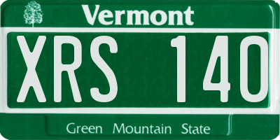 VT license plate XRS140
