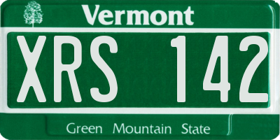 VT license plate XRS142