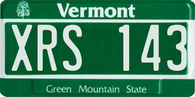 VT license plate XRS143