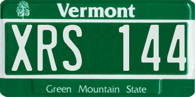 VT license plate XRS144