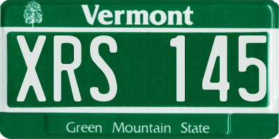 VT license plate XRS145