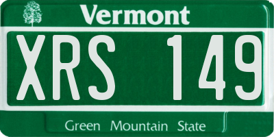 VT license plate XRS149
