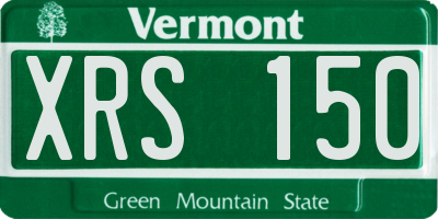 VT license plate XRS150