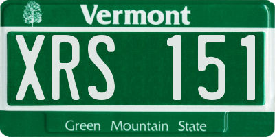 VT license plate XRS151