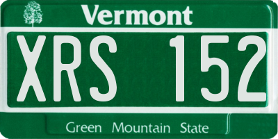 VT license plate XRS152