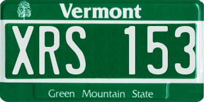 VT license plate XRS153