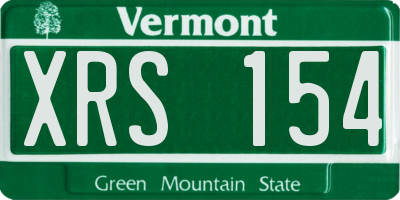 VT license plate XRS154