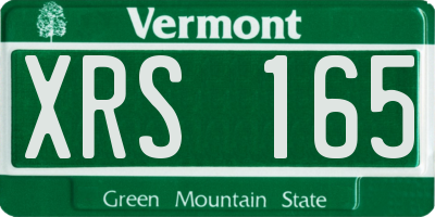 VT license plate XRS165