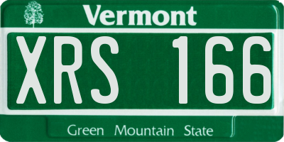 VT license plate XRS166