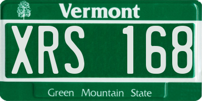 VT license plate XRS168