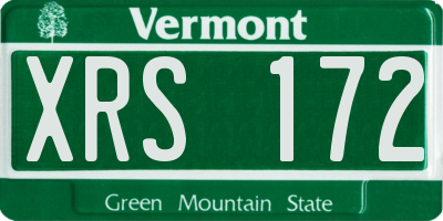 VT license plate XRS172
