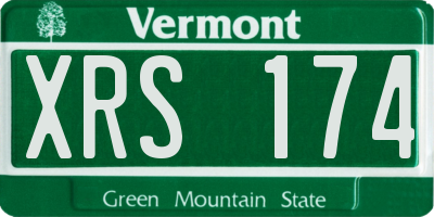 VT license plate XRS174