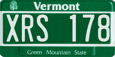 VT license plate XRS178