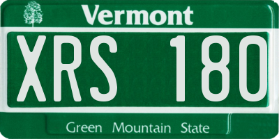VT license plate XRS180