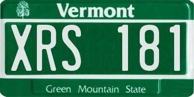 VT license plate XRS181