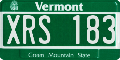 VT license plate XRS183