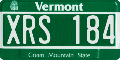 VT license plate XRS184