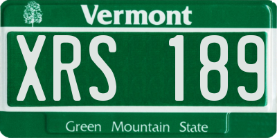VT license plate XRS189