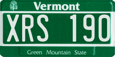 VT license plate XRS190