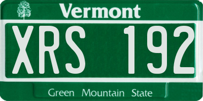 VT license plate XRS192