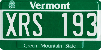 VT license plate XRS193