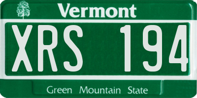 VT license plate XRS194