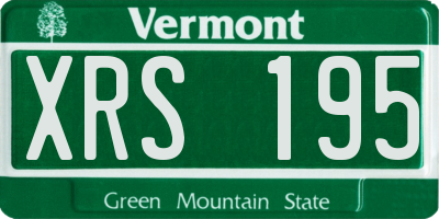 VT license plate XRS195