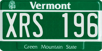 VT license plate XRS196