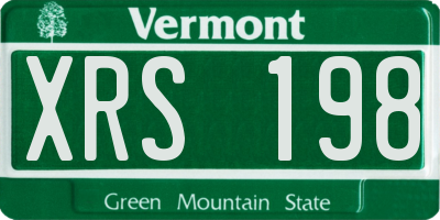 VT license plate XRS198