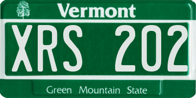 VT license plate XRS202