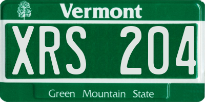 VT license plate XRS204