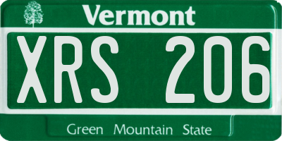 VT license plate XRS206