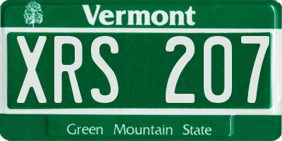 VT license plate XRS207