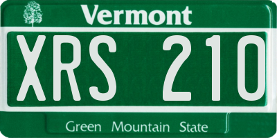 VT license plate XRS210