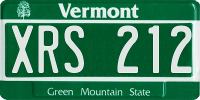VT license plate XRS212