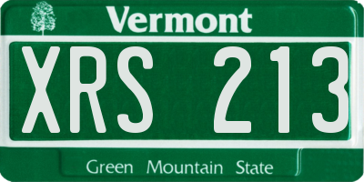 VT license plate XRS213