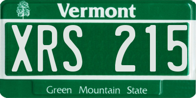 VT license plate XRS215