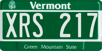 VT license plate XRS217