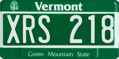 VT license plate XRS218