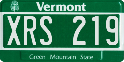 VT license plate XRS219