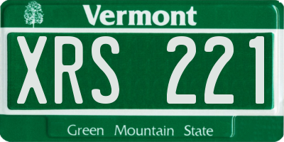 VT license plate XRS221