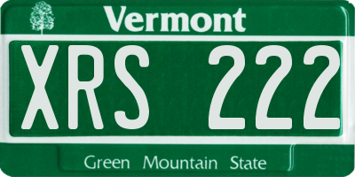 VT license plate XRS222